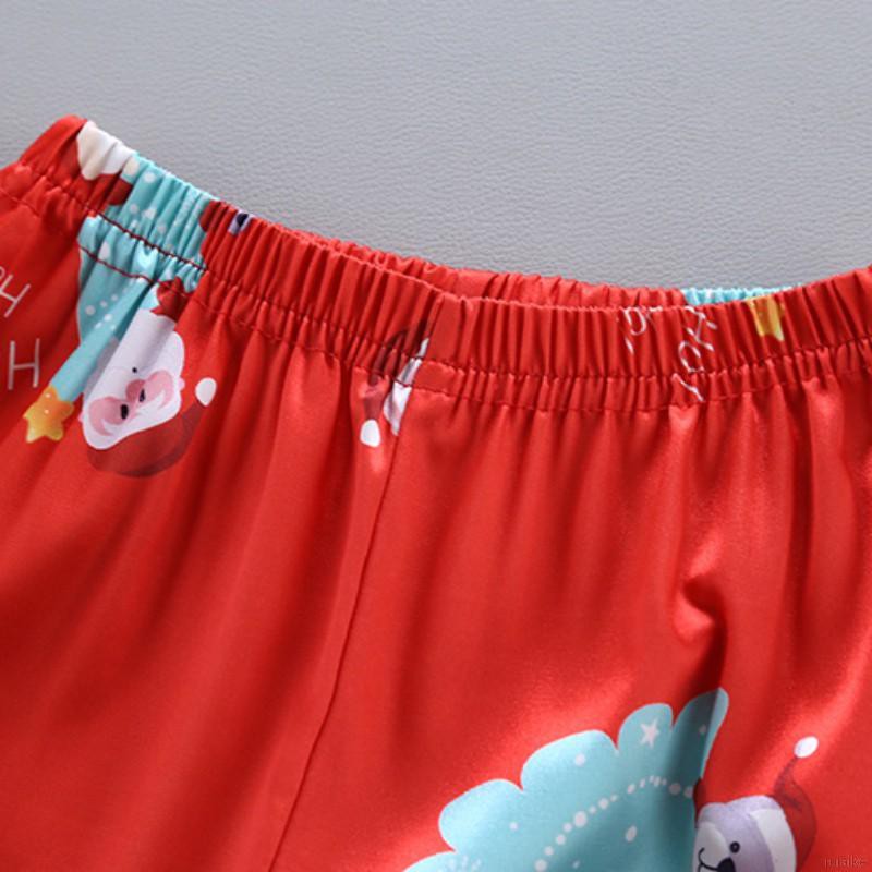 Bộ Đồ Ngủ Pijama Dài Tay Họa Tiết Giáng Sinh Cho Bé Từ 0-12 Tuổi