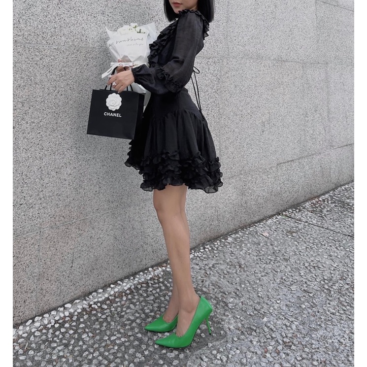 Đầm dự tiệc khoé eo tôn dáng tùng nhún bèo cực dễ thương | BigBuy360 - bigbuy360.vn