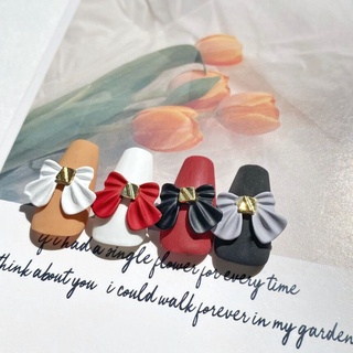 Set 10 charm nơ sứ cao cấp trang trí móng