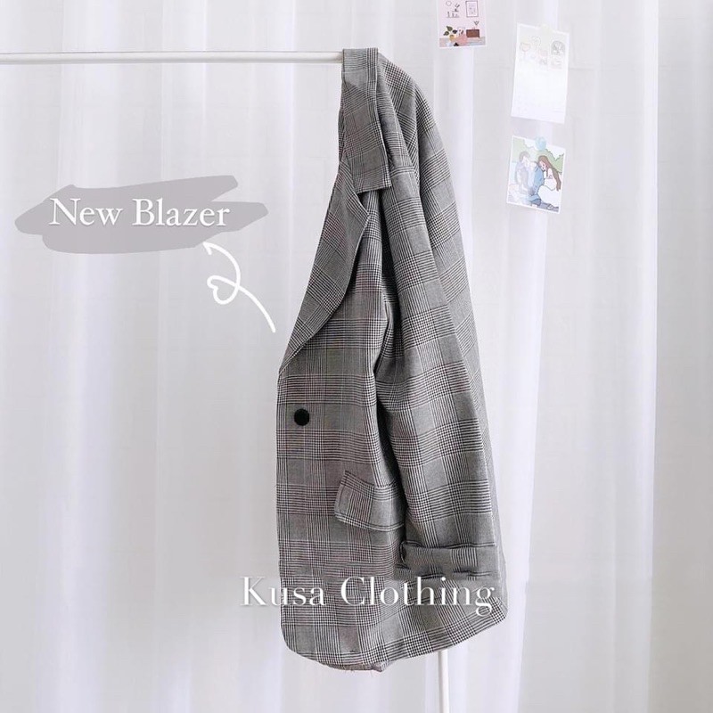 Áo Blazer kẻ trắng đen túi nắp hot hit ( hình thật/sẵn) | BigBuy360 - bigbuy360.vn