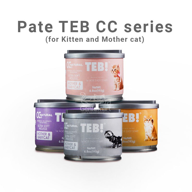 Pate mèo TEB CC Series 195gr (tặng kèm muỗng)