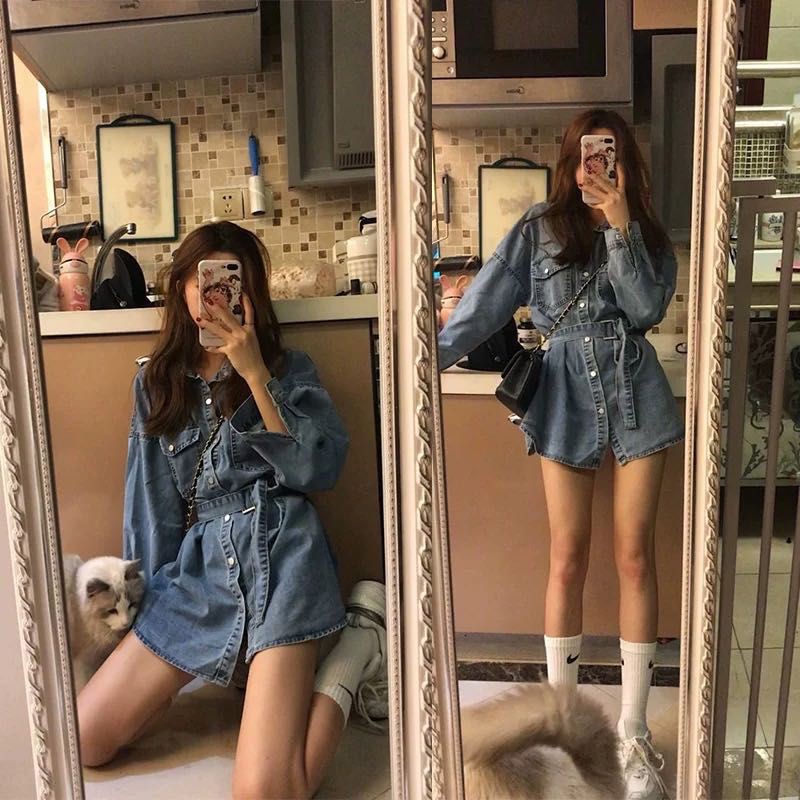 Váy denim dáng ngắn