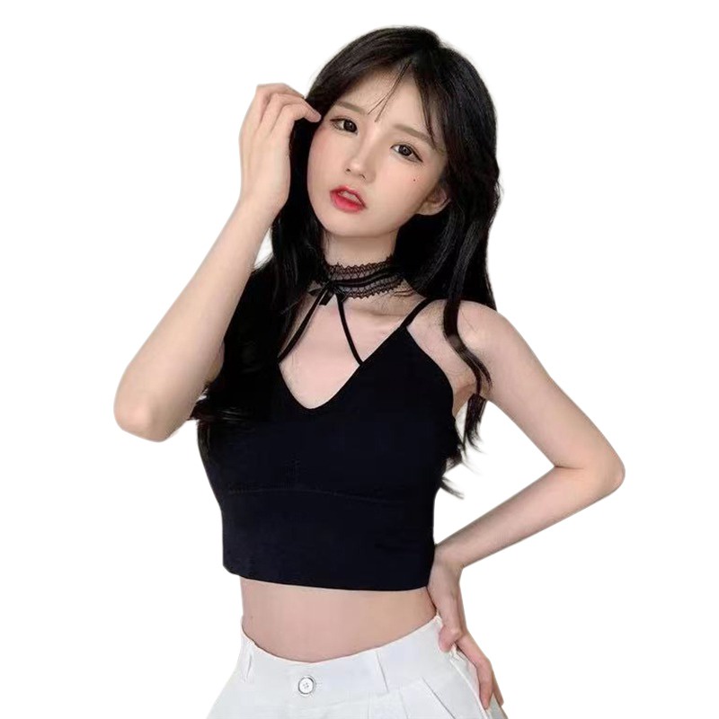 Áo Croptop Hai Dây Có Mút Đệm Ngực Siêu Nhẹ Thời Trang Cho Nữ