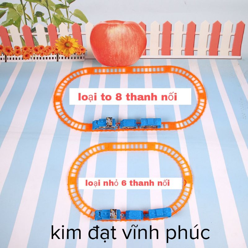 Bộ đồ chơi tàu hỏa đường ray xe lửa Thomas dùng pin . loại to 8 thanh ray nối