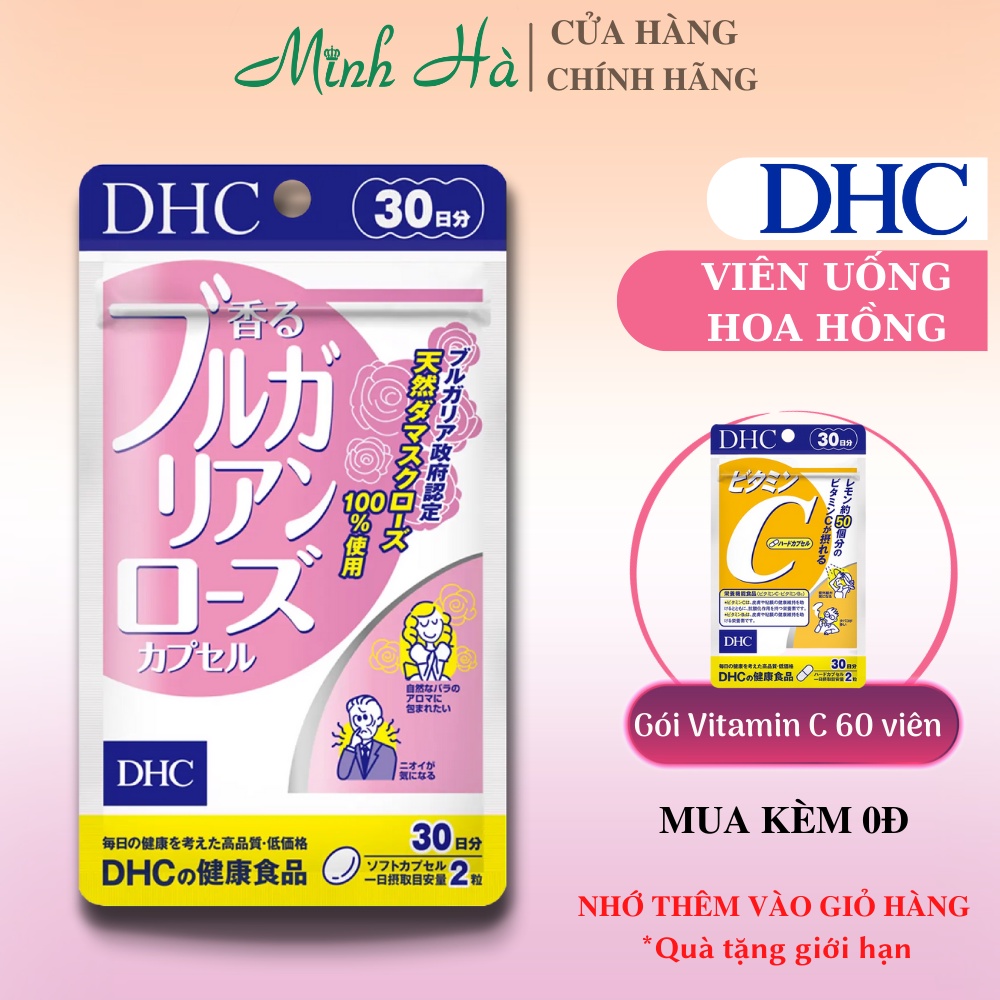 Viên uống hoa hồng Dhc Bulgarian Rose Capsule 30-Day Supply làm thơm cơ thể 60 viên cho 30 ngày