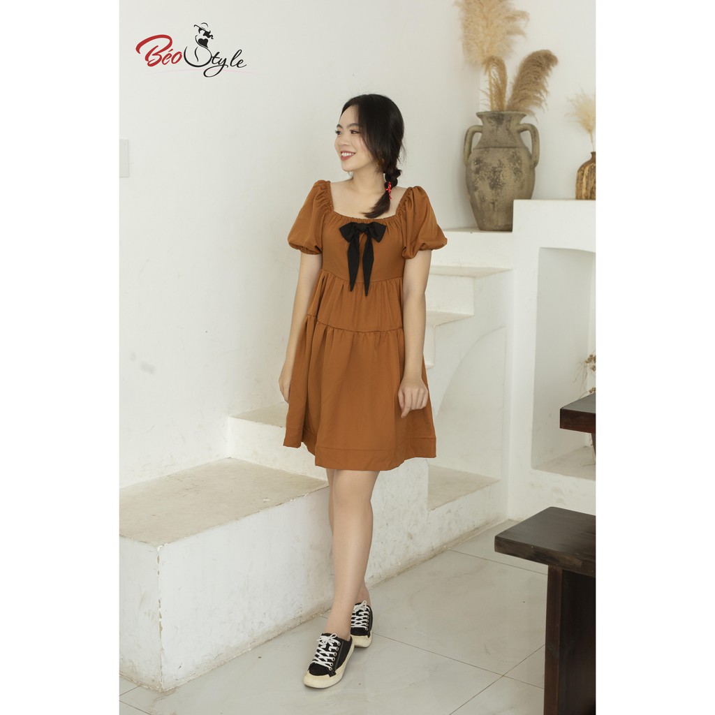 BIGSIZE nữ đầm babydoll bigsize DABS025 Beostyle cho người béo mập 55-100kg - Mặc đi tiệc,đi chơi hoặc dạo phố