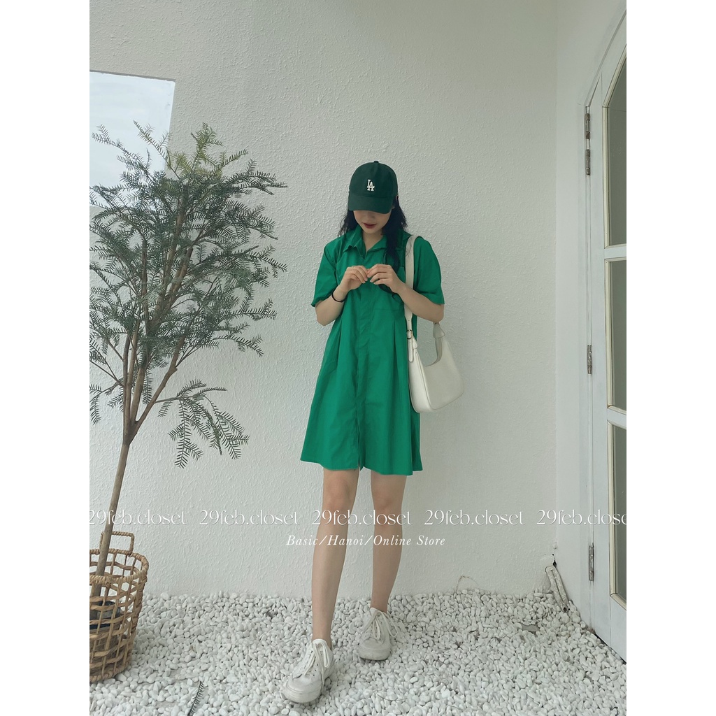 [Ảnh thật/Video] Váy sơ mi thô mềm xếp ly - 29feb.closet - V21
