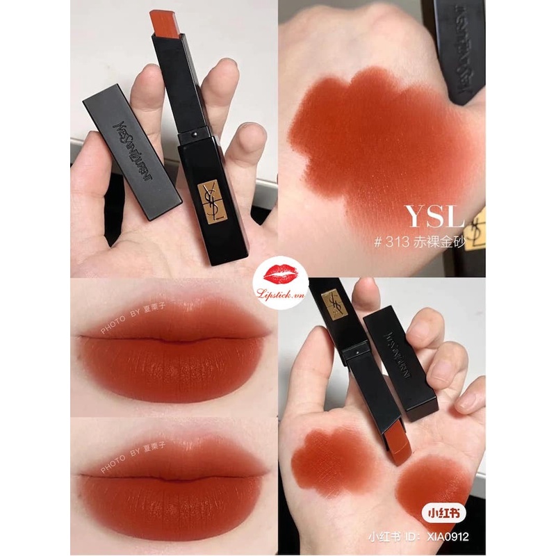 Son YSL 1966 Rouge Pur Couture The Slim_Son YSL Slim Velvet Hàng Chính Hãng