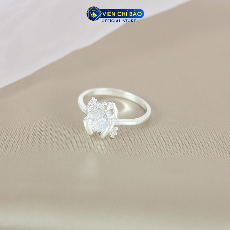Nhẫn bạc nữ cóc đính đá nhiều màu chất liệu bạc 925 thời trang phụ kiện trang sức Viễn Chí Bảo N400757