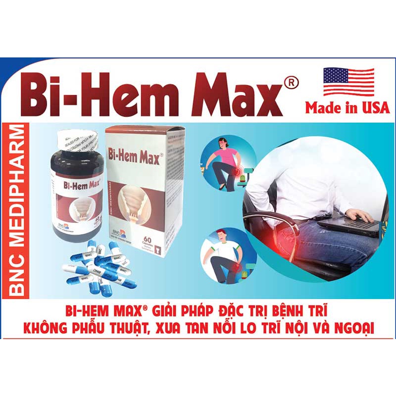 [CHÍNH HÃNG] Viên uống Bi-Hem Max giải pháp cho người trĩ nội, trĩ ngoại không cần phẫu thuật
