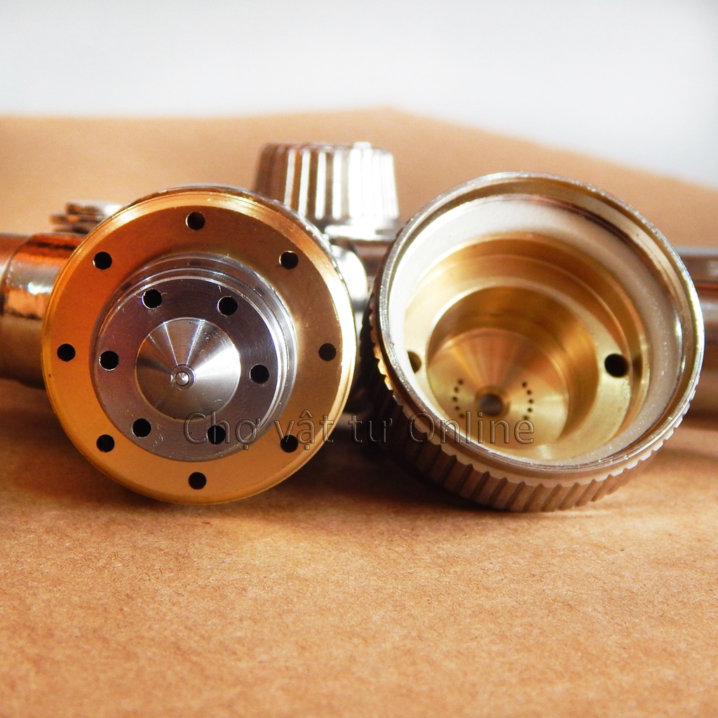 Súng phun sơn khí nén chuyên phun sơn xe máy, ôtô, phun sơn gỗ, nội thất 14 lỗ gió, 14 lỗ xé sơn, béc 1.4mm