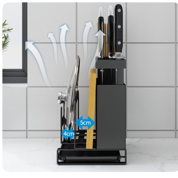 Kệ để dao thớt để bàn thép không gỉ, tiện lợi cho gia đình