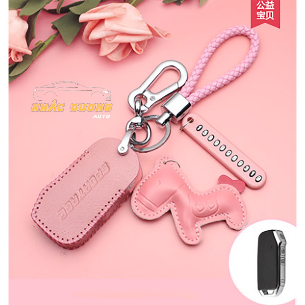 Bao da chìa khoá Kia Cerato Seltos Sorento Morning nữ tính dễ thương