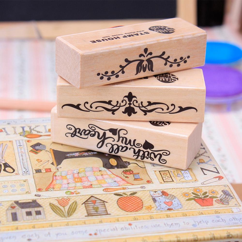 Con Dấu Gỗ In Họa Tiết Sáng Tạo Phong Cách Retro