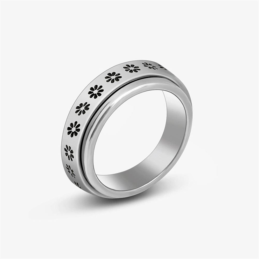 CLEVER Fashionable Anti-stress Stainless Steel Swivel Ring For Men And Women