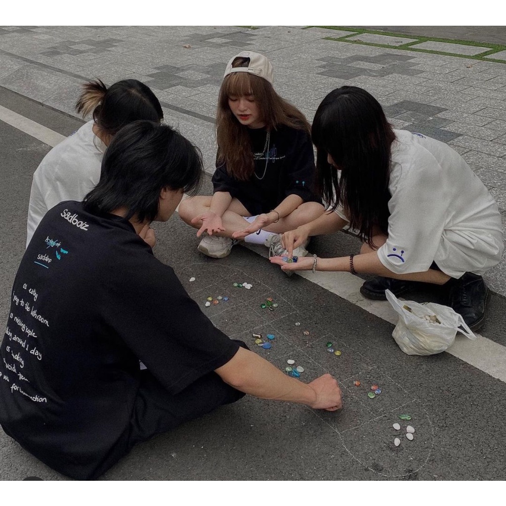 Áo thun tay lỡ sadboiz khủng long xanh SADDINO uinsex cotton giá rẻ hai màu đen trắng