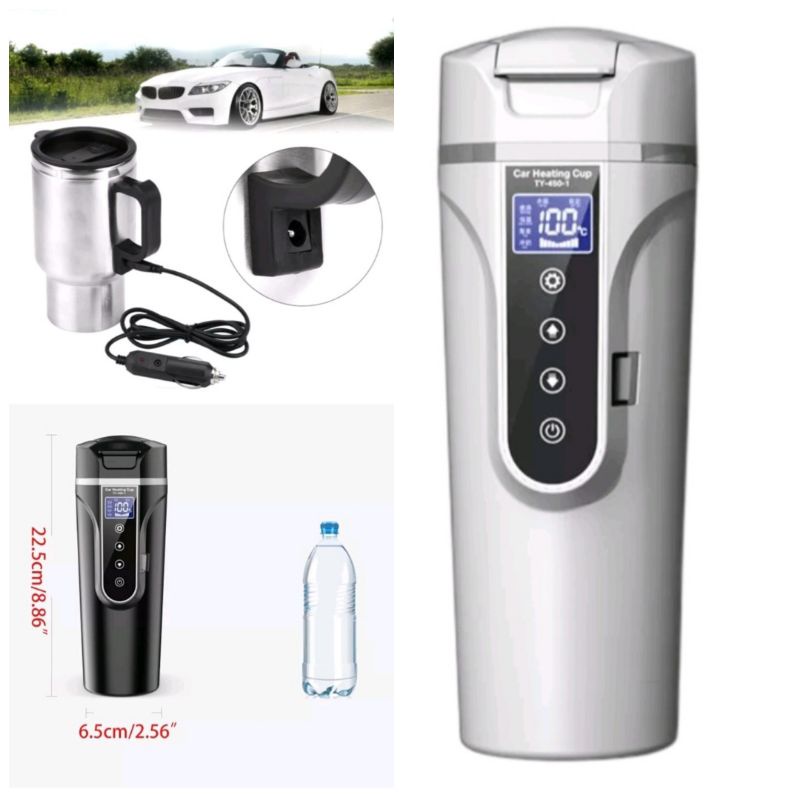 1 ẤM ĐIỆN TỬ ẤM SIÊU TỐC SIÊU TRÊN XE HƠI Ô TÔ 12V-24V MẪU MỚI LOẠI TỐT