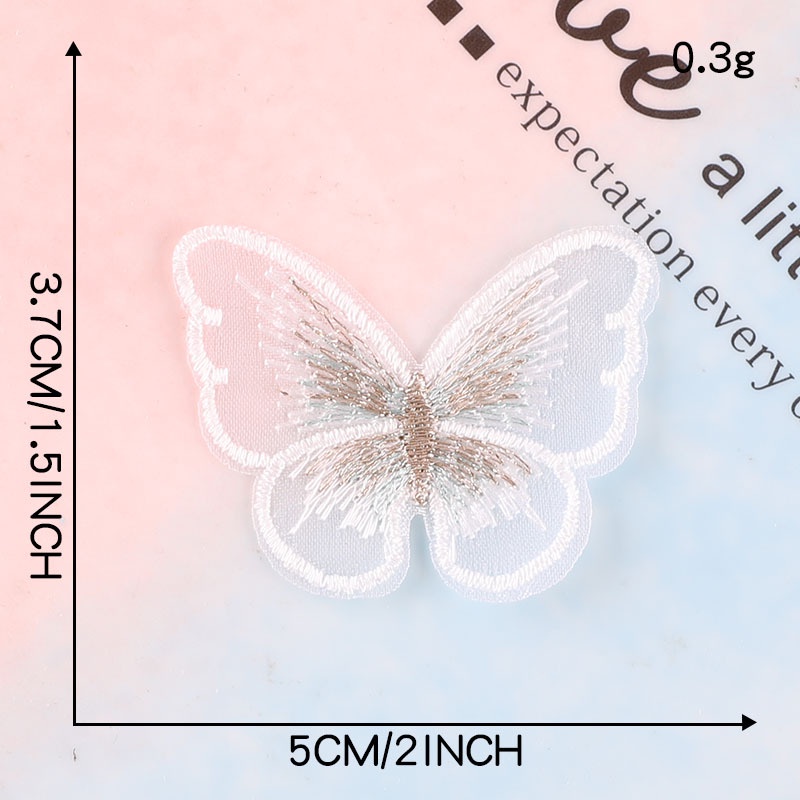 Miếng Dán Ủi Quần Áo Thêu Hình Bướm Hoạt Hình Dễ Thương DIY