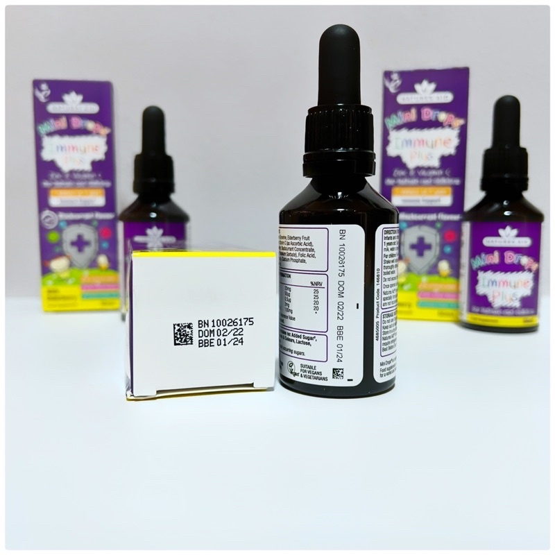 Natures Aid Mini Drops Immune Plus - Bổ Sung Kẽm, Vitamin C Tăng Đề Kháng Cho Bé Từ 3 Tháng - 5 Tuổi