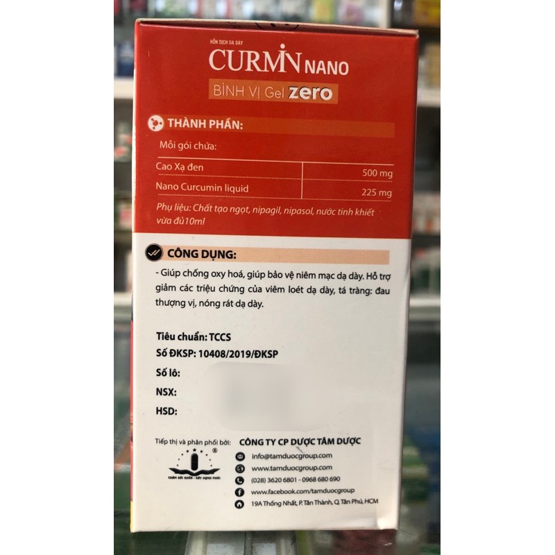 [KHÔNG ĐƯỜNG] Hỗn Dịch Dạ Dày Curmin Nano Bình Vị Gel Zero - Dùng Được Cho Người Tiểu Đường