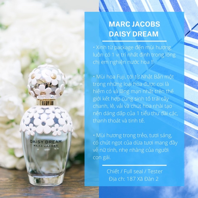 Daisy Dream - Mẫu Thử Nước Hoa - Mâm Xôi - Hoa Tử Đằng - Quả Lê - Ngọt Thanh - Trẻ Trung - Nữ Tính