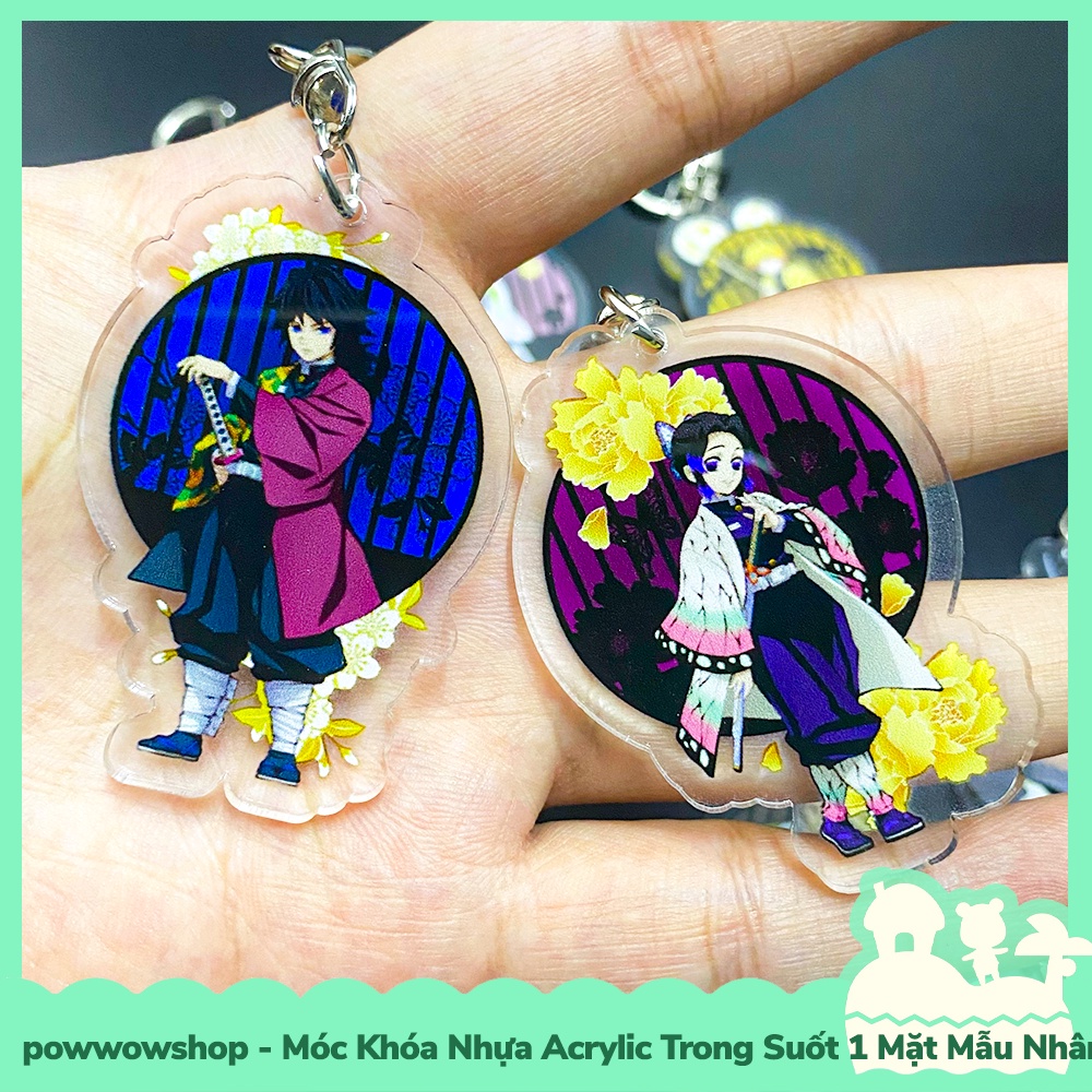 [Sẵn VN - Hỏa Tốc] Móc Khóa Nhựa Acrylic 1 Mặt Trong Suốt Mẫu Anime Manga Kimetsu No Yaiba Pose Frame