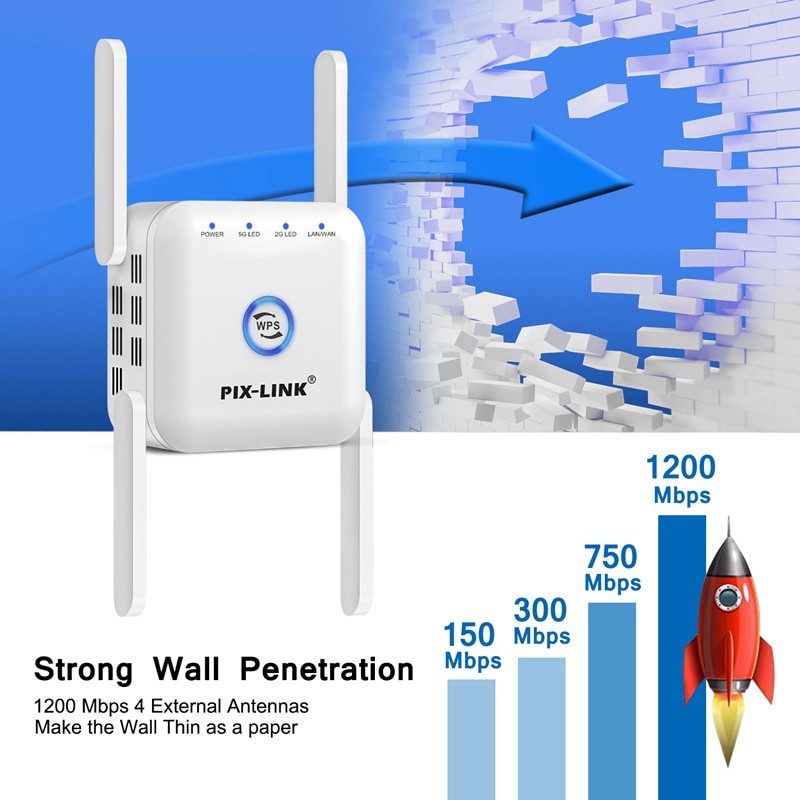 Bộ Khuếch Đại Tín Hiệu WiFi 5ghz 5G 1200Mbps 300Mbps 2.4G Wi-Fi Chuyên Dụng