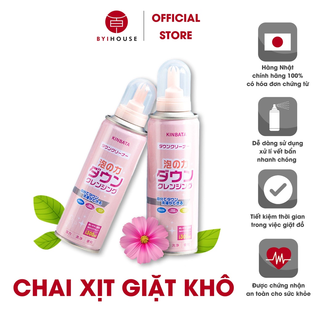 Chai Xịt Giặt Khô KINBATA Công Nghệ Nhật Bản Thế Hệ Mới Tẩy Sạch Vết Bẩn Cực Nhanh Mà Không Cần Dùng Nước E-8421