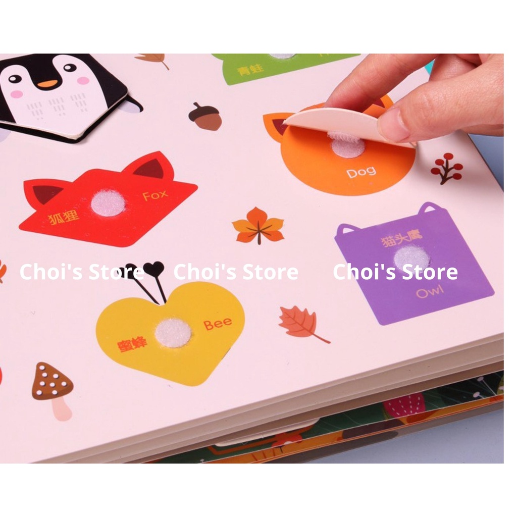 Sách bóc dán, học liệu bóc dán montessori, Busy book thông minh cho bé
