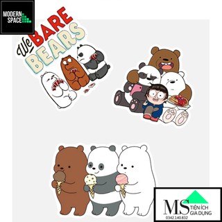 Sticker PVC Gấu ST-107 - Cả bộ 100 Hình dán Stickers Chống nước Dán Mũ bảo hiểm Vali Laptop Điện thoại Dán xe