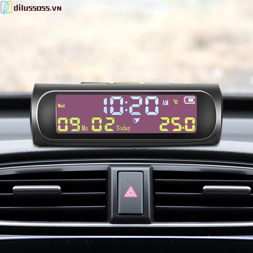 Đồng hồ kỹ thuật số Dilussoss TPMS màn hình LCD hiển thị nhiệt độ sử dụng năng lượng mặt trời cho xe hơi