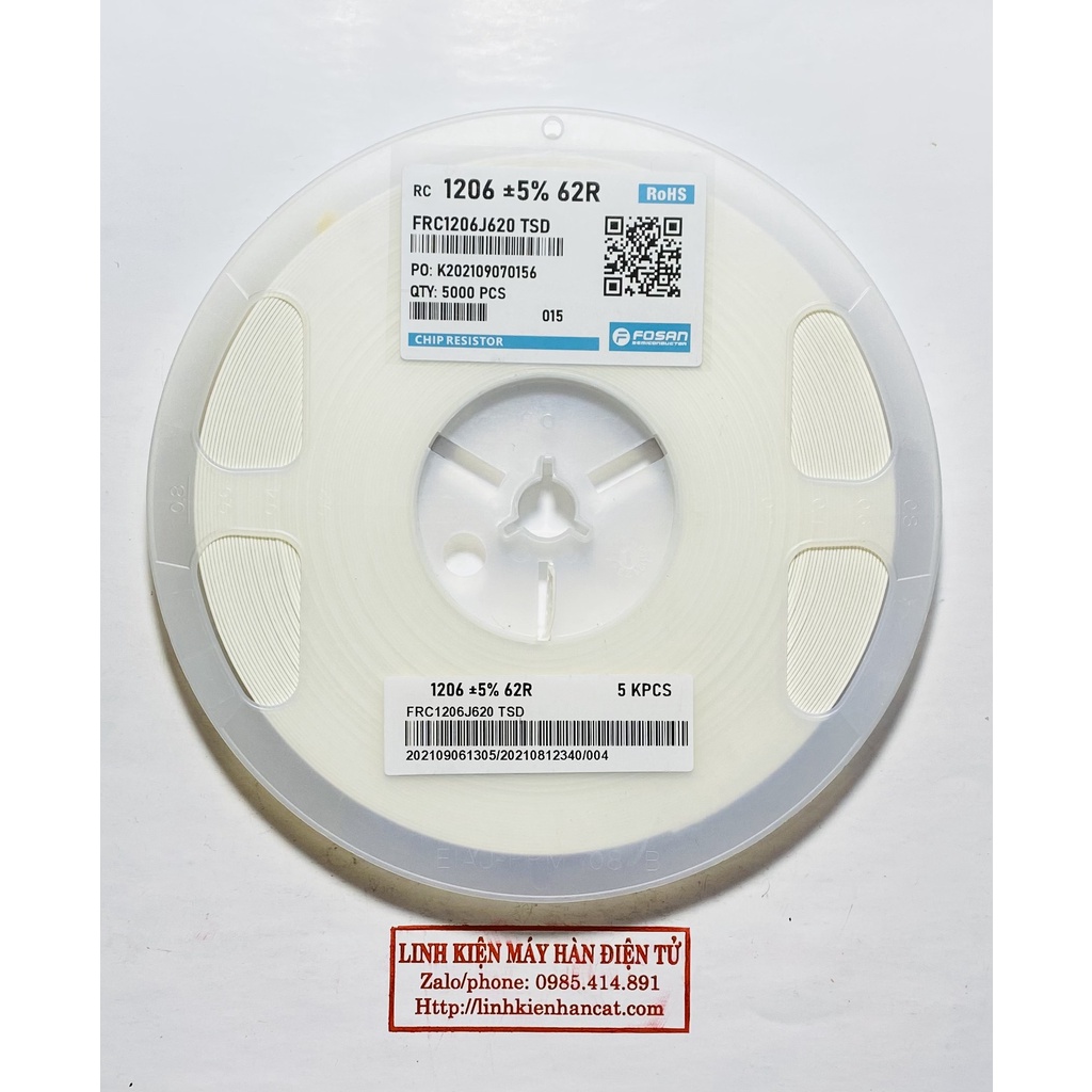 100 Con Điện Trở Dán 62R Kiểu 1206 SMD