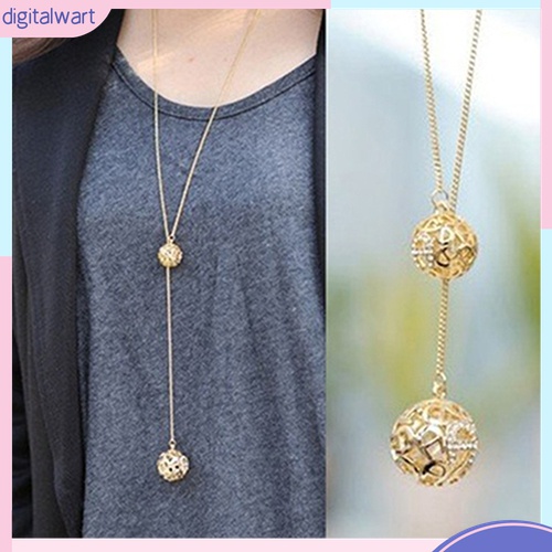 Dây chuyền dài mặt quả cầu đính đá cá tính dễ thương thời trang dành cho nữ