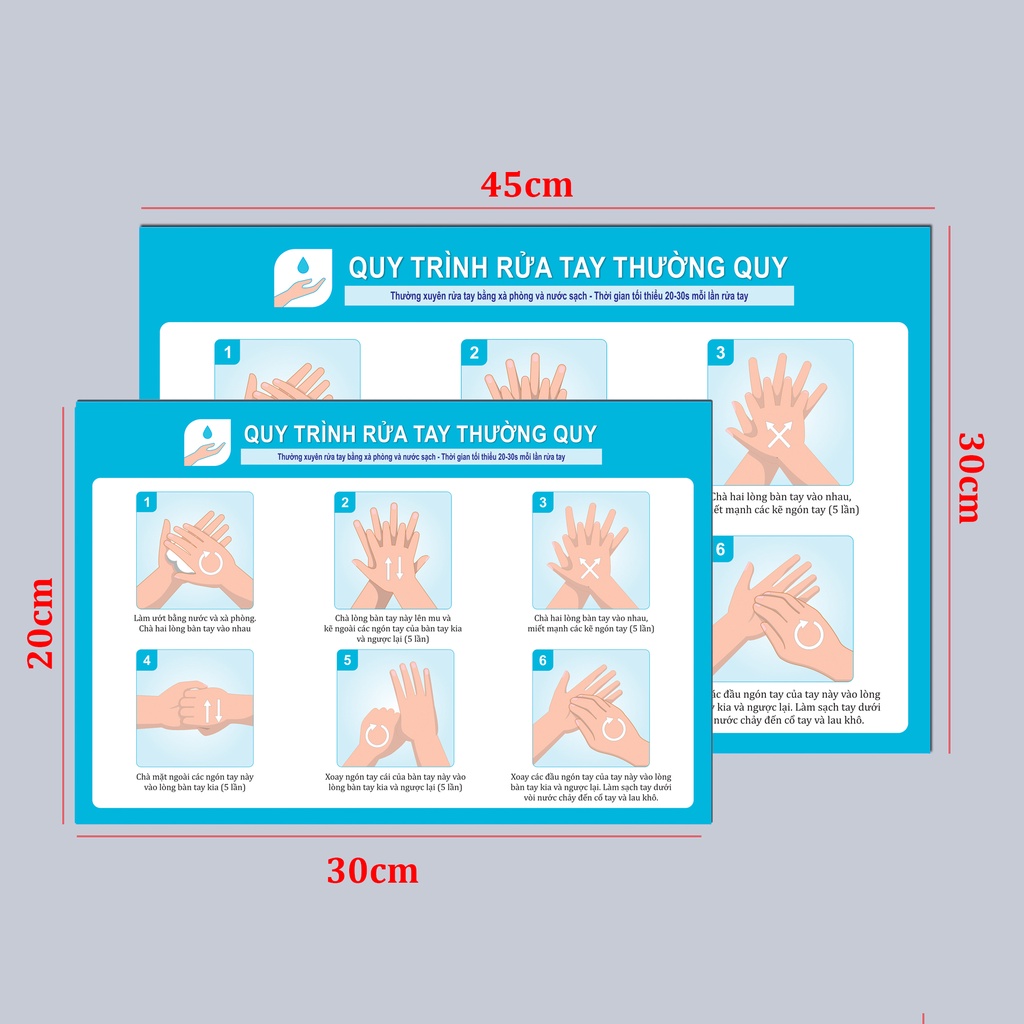 6 bước rửa tay - Decal dán
