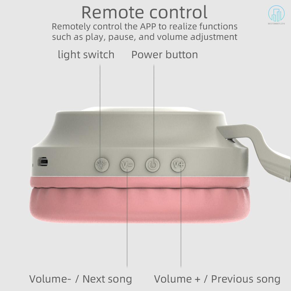 Tai Nghe Bluetooth Không Dây Zw-028 Gắn Tai Mèo Có Đèn Phát Sáng