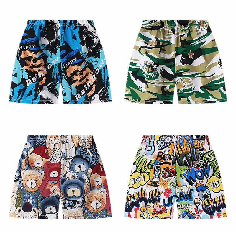 Quần Short Mỏng In Họa Tiết Hoạt Hình Thời Trang Mùa Hè Cho Bé Trai 1-12 Tuổi