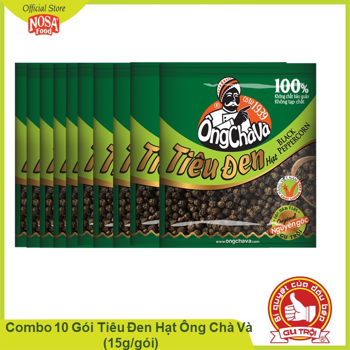 Combo 10 Gói Tiêu Đen Hạt Ông Chà Và (15g/gói)