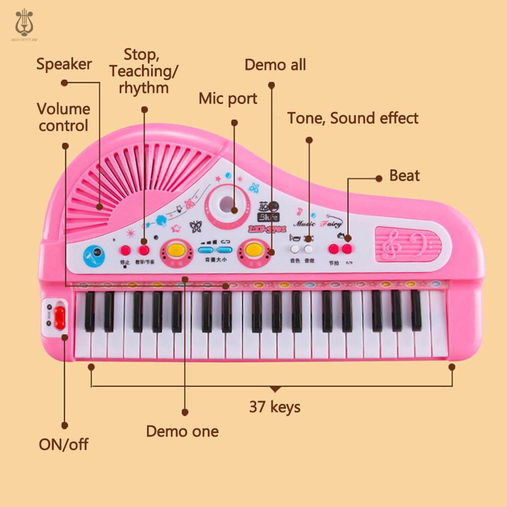 Đàn Piano Điện Tử 37 Phím Có Mic Cho Bé Trai / Gái / 3 Tuổi