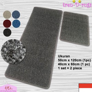 Set 2 Thảm Chùi Chân Màu Xám Thời Trang