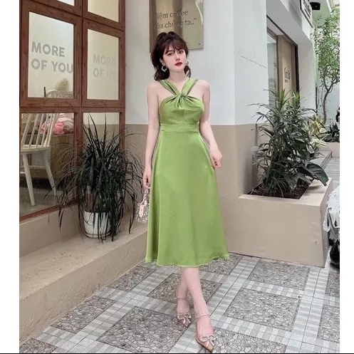 đầm thiết kế, đầm xòe dự tiệc dáng dài xoắn ngực công chúa