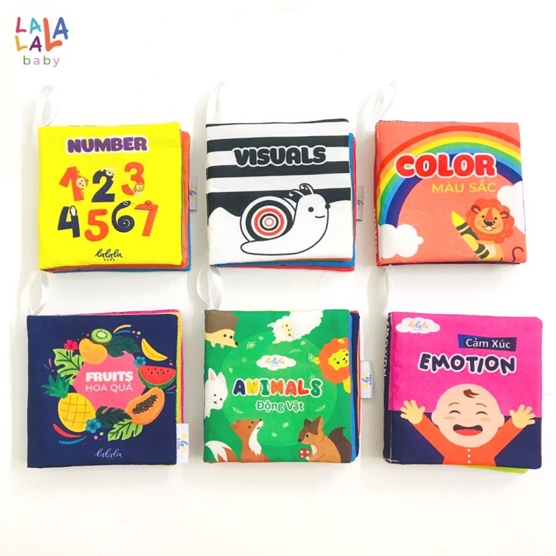 Sách Vải Lalala Baby - Bộ 8 Sách Vải song ngữ đầu tiên của bé