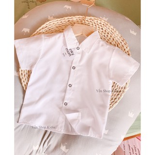 Sale !!! Áo Sơ Mi Trắng Minky Mom  Cho Bé  Trai (Dài- Ngắn) (Size từ 7-17kg) (1283)