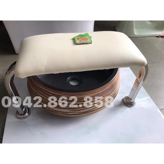 KỆ GÁC CHÂN, CÂY INOX GÁC CHÂN LÀM MÓNG TIỆM NAIL,SPA HCM HP-014 (NỆM TRẮNG)