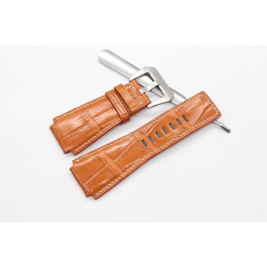 Dây Đồng Hồ Handmade Size 24mm Cá Sấu Songhan Leather WT90, Dây Da Kèm Khóa Kim.BẢO HÀNH 6 Tháng