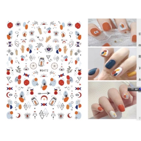 sticker trang trí nail hình người
