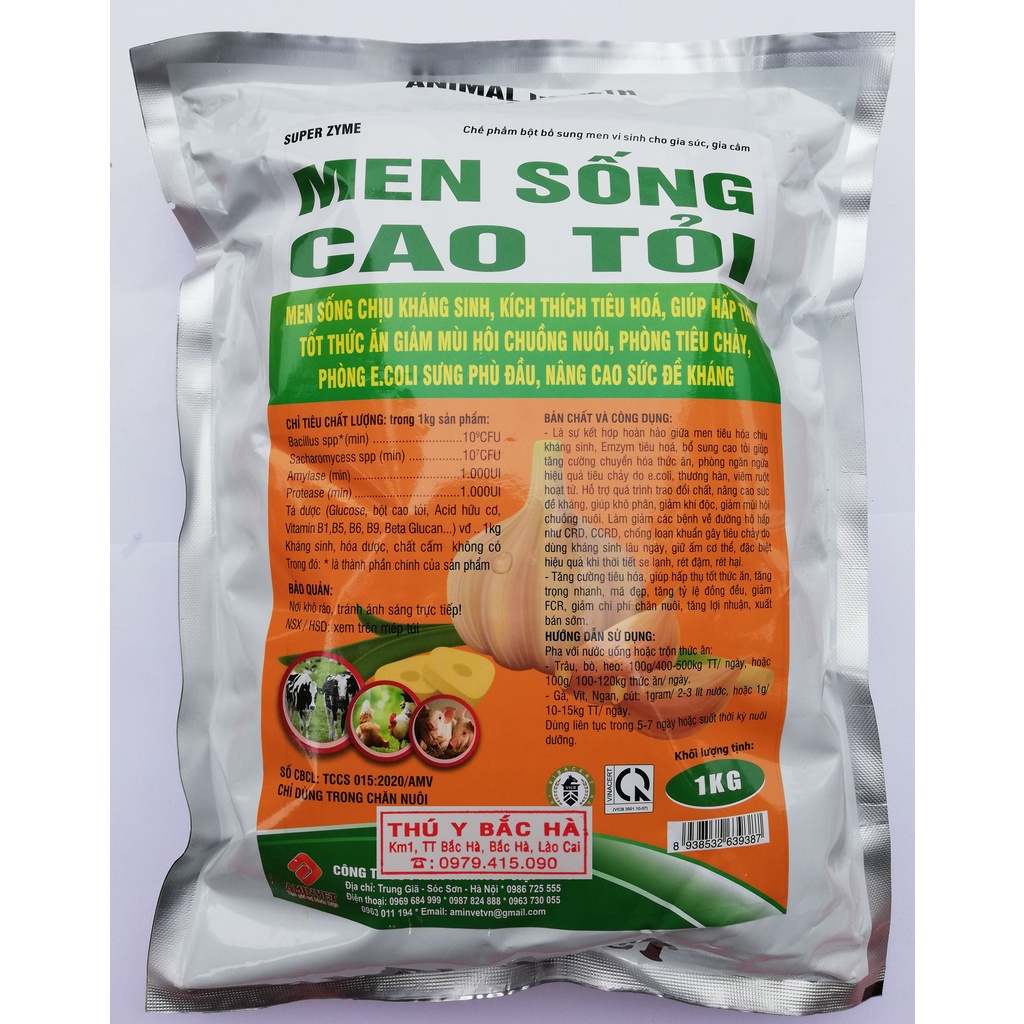1kg Men sống Super Zyme Cao tỏi  tăng cường tiêu hóa, giúp hấp thu tốt thức ăn