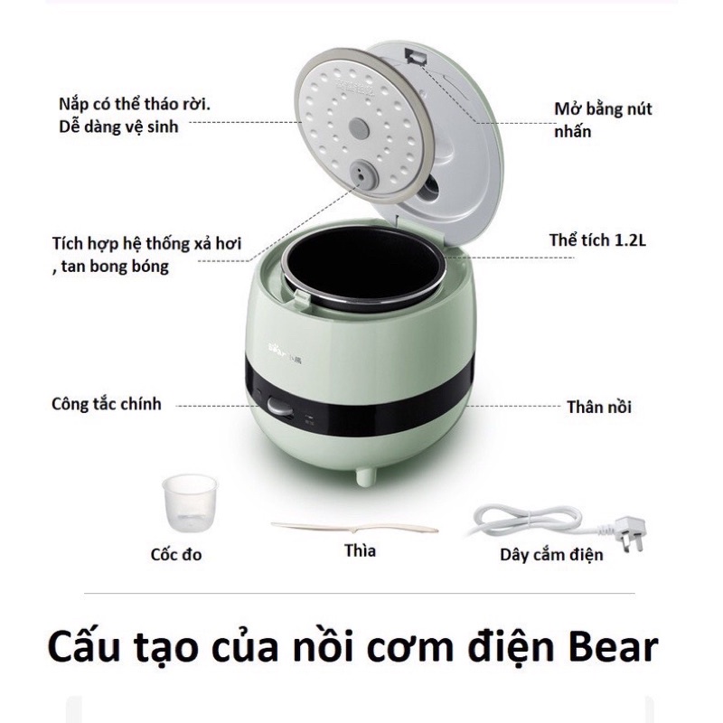 Nồi cơm điện mini đa năng Bear DFB-B12K2 Trung Quốc tương đương