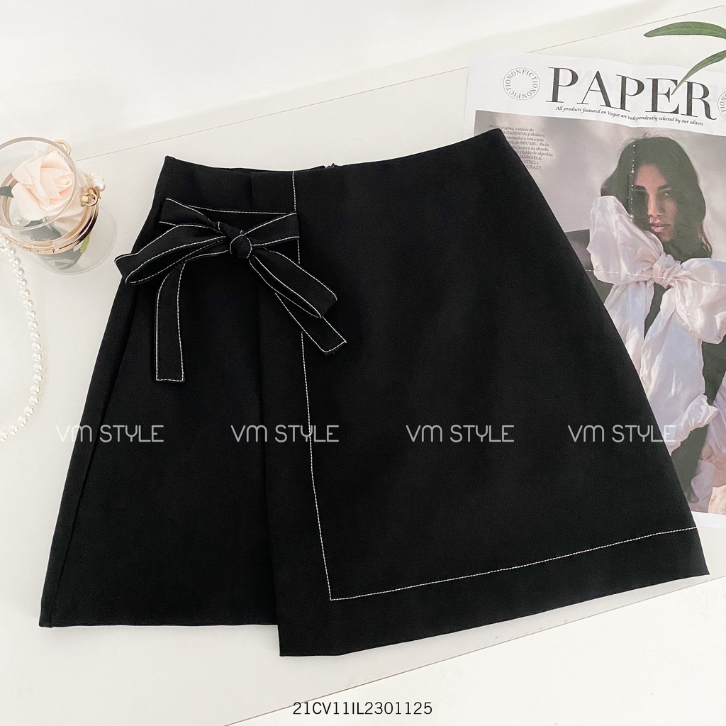 Chân váy ngắn xếp tà lưng phối dây thời trang ulzzang Hàn Quốc Fmstyle Saigon 21CV11IL2301 | BigBuy360 - bigbuy360.vn