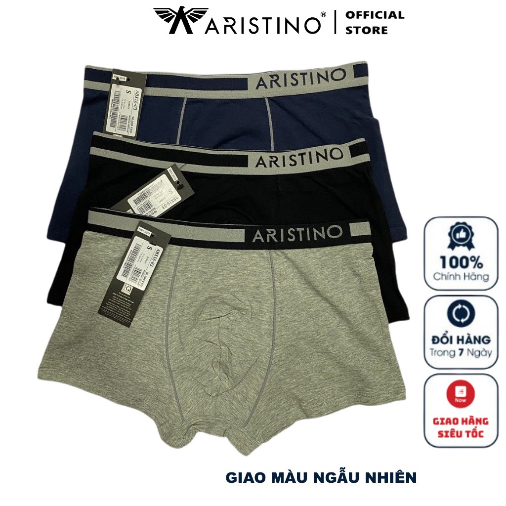 Quần Lót Nam Boxer Sịp Nam ARISTINO ABX16-03 Quần Xì Đùi Chất Liệu Cotton Mềm Mại Thoáng Mát Dễ Chịu Co Giãn Thoải Mái