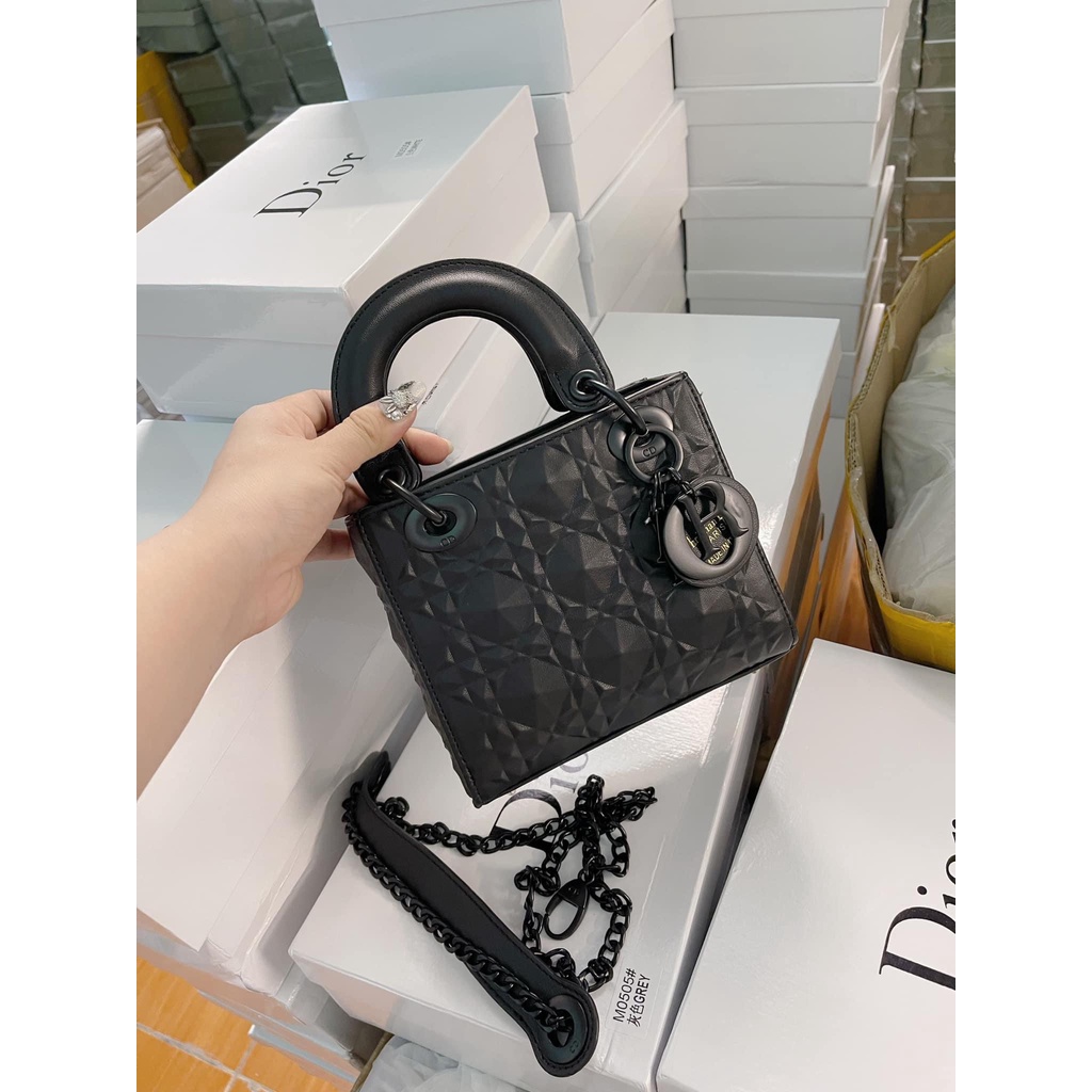 Túi xách nữ Di-orr La. dy vân kim cương full box size 19
